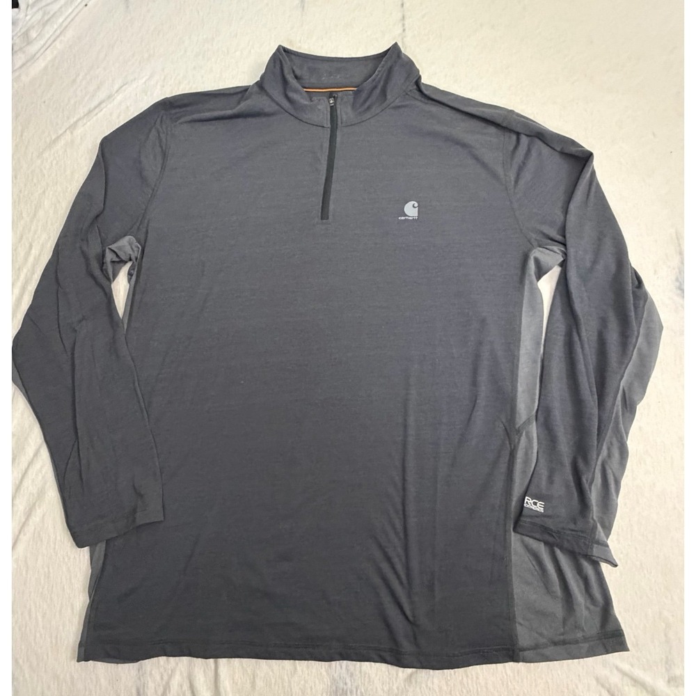 Carhartt Force Extremes 1/4 Zip Pullover Shirt Gray Relaxed Fit Men's XL
L